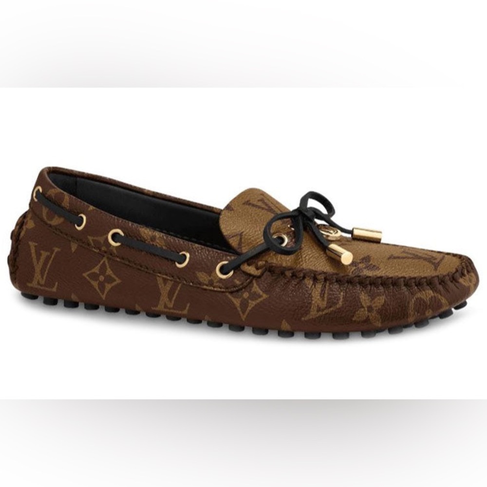 LOUIS VUITTON (WMNS) Gloria Flat Loafers 'Brown Monogram' size 35.5